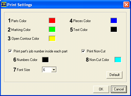 7. Ρυθμίσεις εκτύπωσης (Print Settings) : Για να εμφανίσουμε τις ρυθμίσεις εκτύπωσης, επιλέγουμε από το κυρίως μενού Settings (Ρυθμίσεις) και εν συνεχεία Print. Οπότε μας εμφανίζεται η εξής φόρμα: 7.