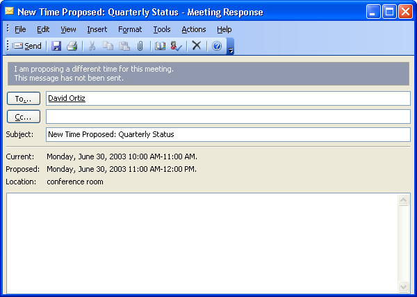 194 Microsoft Office Outlook 2003 Βήμα Βήμα 12 Πατήστε στο κουμπί Propose Time (Πρόταση ώρας).
