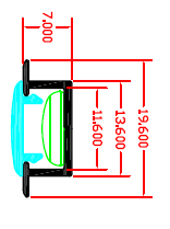 Model: R27 MINI (χωνευτό) χρωματισμούς κατόπιν παραγγελίας Κάλυμμα: διάφανο, λευκό οπάλ.
