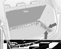 Αποθήκευση 79 Κάλυμμα πίσω αποθηκευτικού χώρου του δαπέδου Το κάλυμμα πίσω δαπέδου είναι ανοιγόμενο προς τα πάνω. Ανοίξτε το προς τα πάνω και ανασηκώστε ελαφρά το κάλυμμα χώρου αποσκευών.