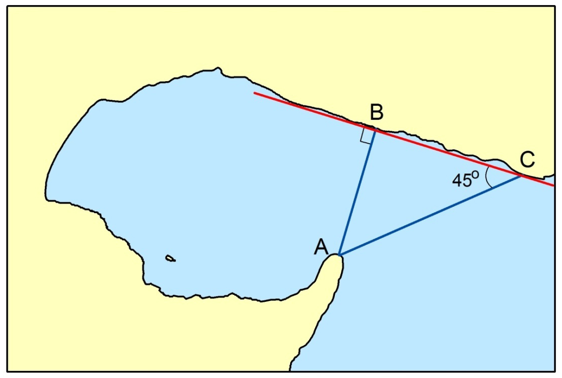 PART E: Marine Sciences and Naval Operations The Bisector of the Two Tangents Test is an alternative to the 45-degree test for the determination of the NEP to the bay.