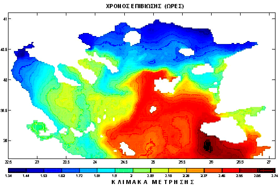 PART E: Marine Sciences and Naval Operations (α) (β) ΣΧΗΜΑ 14. Γραφική Απεικόνιση Μεγεθών (α) Απόστασης και Συνολικής Απόστασης, (β) Διασποράς και Τελικής Διασποράς, για την 15η Φεβρουαρίου. ΣΧΗΜΑ 15.