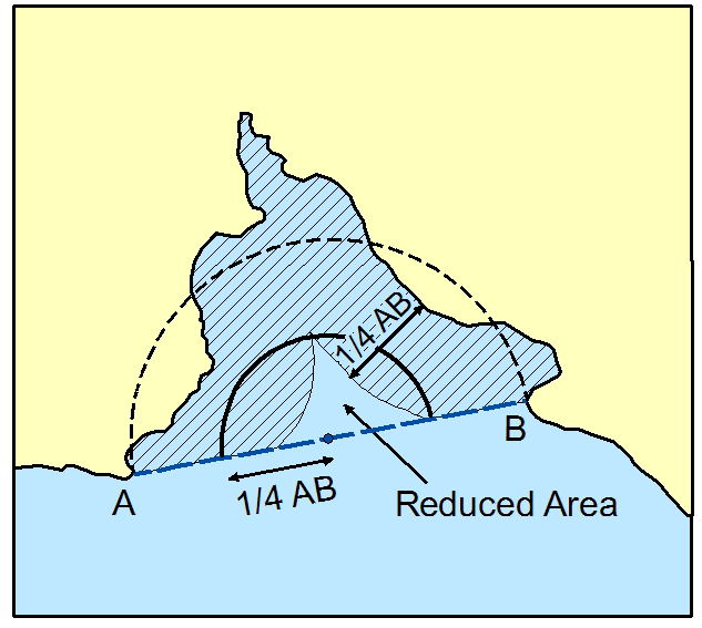 PART E: Marine Sciences and Naval Operations and the additional water area is also landlocked (see bay CD in Figure 6). Again both criteria must be satisfied. FIGURE 6. Bays with islands in mouths.