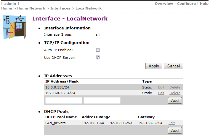 TG585. Στον πίνακα IP Addresses βλέπουμε ότι TG585 αντιστοιχεί στην Static IP 192.168.1.254 (αυτή που χρησιμοποιήθηκε για να εισέλθουμε στο μενού του) και έχει ως Subnet Mask το /24, δηλαδή το 255.