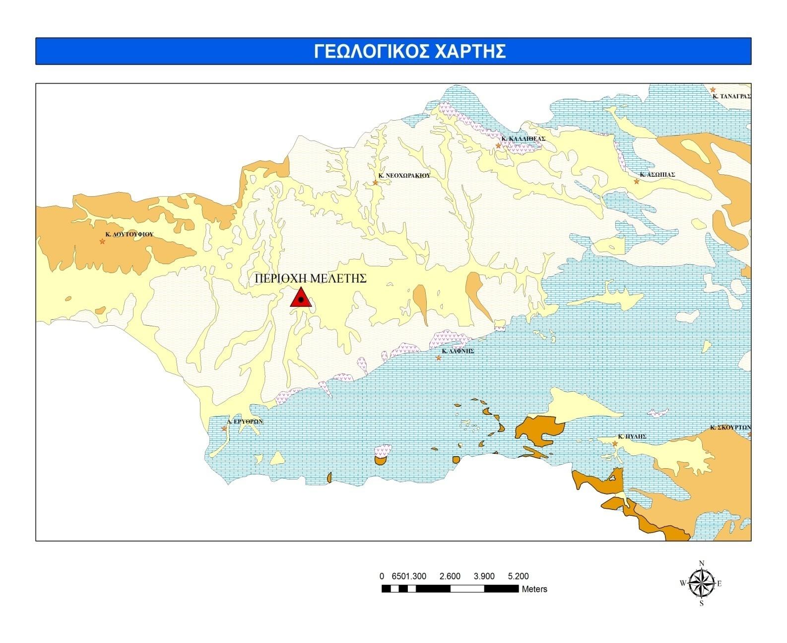 Χάρτης 2: Γεωλογικοί σχηματισμοί στην