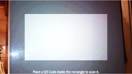 Διασύνδεση QR Codes και βάσης δεδομένων σε φορητές συσκευές σκα). Τέλος υπάρχει ένα textview, το οποίο εμφανίζει ένα κείμενο για το που πρέπει να τοποθετηθεί το QR Code. Εικόνα 24.