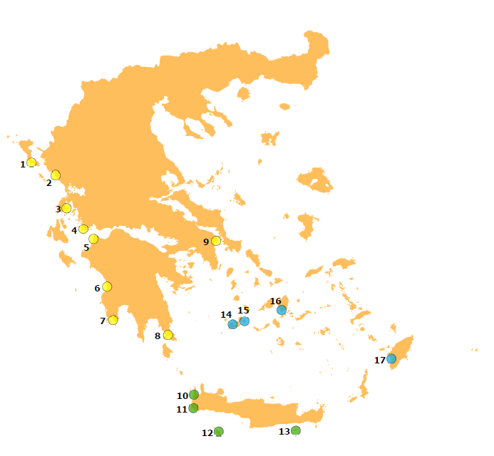 Ο οικότοπος 2250* στην Ελλάδα 17 Περιοχές Natura 2000 A/A Κωδικός ΟΝΟΜΑΣΙΑ ΠΕΡΙΟΧΗΣ 1 GR2230002 ΛΙΜΝΟΘΑΛΑΣΣΑ ΚΟΡΙΣΣΙΩΝ (ΚΕΡΚΥΡΑ) 2 GR2140001 3 GR2220003 4 GR2310001 ΕΚΒΟΛΕΣ ΑΧΕΡΟΝΤΑ (ΑΠΟ ΓΛΩΣΣΑ ΕΩΣ