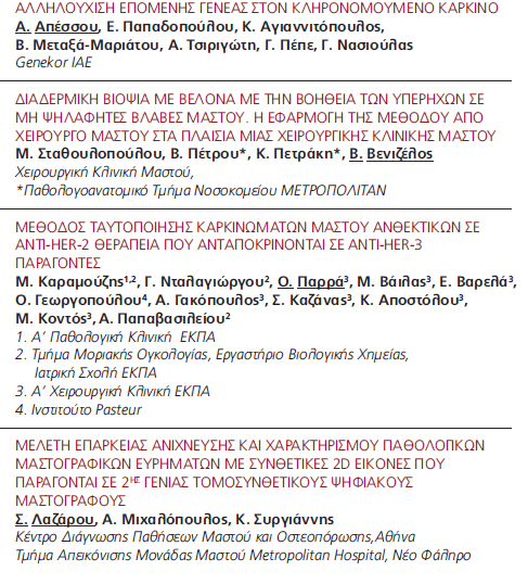 1: Α Χεηροσργηθή Κιηληθή ΕΚΠΑ, 2: Τκήκα Μορηαθής Ογθοιογίας, Εργαστ.