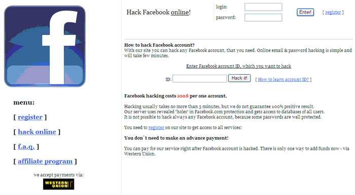 7.5.3 Hacking ζε ινγαξηαζκνύο ρξεζηώλ ζην Facebook πσο θαη ζην Twitter έηζη θαη ην Facebook έγηλε έλαο άιινο δεκνθηιήο ζηφρνο γηα ηνπο θπβεξλνεγθιεκαηίεο.