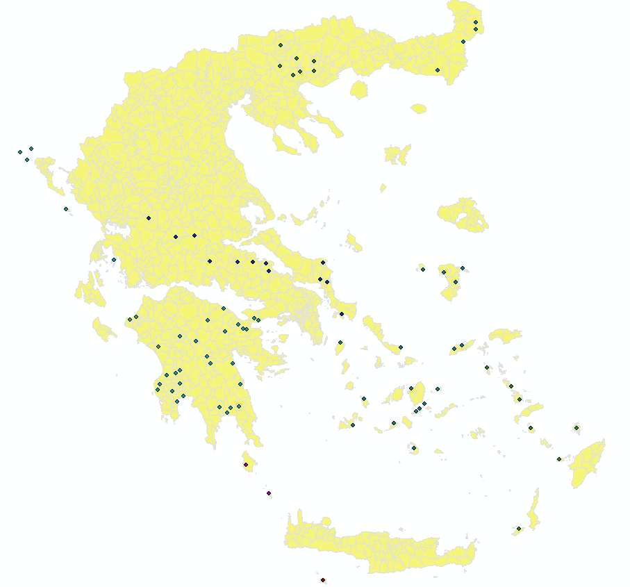 ρήκα 3.2.: 88 ΥΑΓΑ ηεο βάζεο δεδνκέλσλ ζην ΓΠ (2012). 3.1.2. Δγθαηαζηάζεηο Υώξσλ Τγεηνλνκηθήο Σαθήο Απνξξηκκάησλ Οη πξνβιεπόκελνη ΥΤΣΑ βάζε ηνπ Δζληθνύ πξνγξακκαηηζκνύ ΔΠΑ 2007-2013 είλαη 121 εγθαηαζηάζεηο δηαλεκεκέλεο ζε όιε ηε ρώξα.