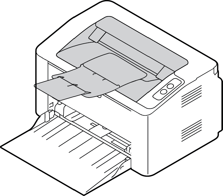 Θέση εξόδου μέσων εκτύπωσης Θέση εξόδου μέσων εκτύπωσης δίσκος εξόδου Το μηχάνημα έχει μία θέση εξόδου: ίσκος εξόδου (όψη προς τα κάτω) για έως και 100 φύλλα χαρτιού 20 lb (80