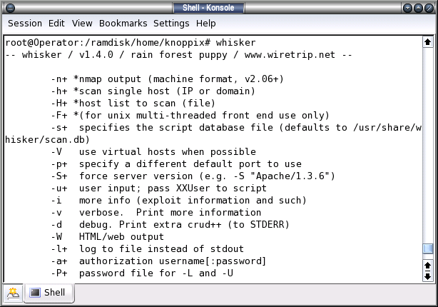 -I 0 IDS-evasive mode 0 (NULL method) Οι τεχνικές αποφυγής IDS είναι ίδιες µε αυτές το Nikto. Το Nikto χρησιµοποιεί επίσης τη βιβλιοθήκη LibWhisker (γι αυτό έχουν πολλές οµοιότητες).