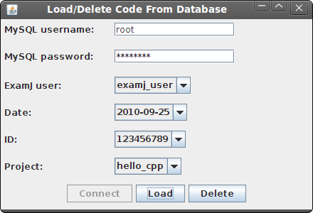 (DataBase -> Load/Delete code from database) Πρόκειται για ένα εργαλείο που σαν σκοπό έχει να φορτώνει και να διαχειρίζεται εργασίες από την βάση δεδομένων.