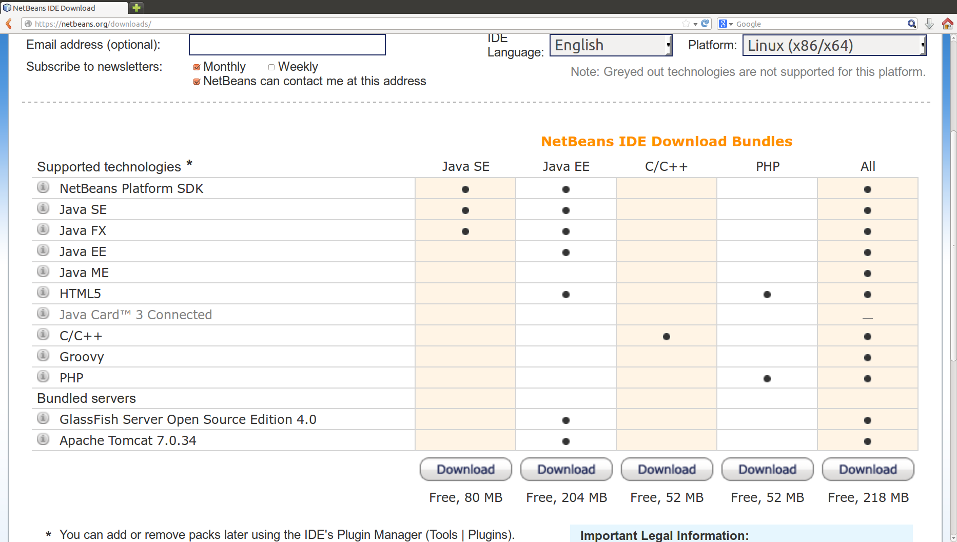 Εγκατάσταση του NetBeans IDE Θα επισκεφτείτε την διεύθυνση: http://netbeans.