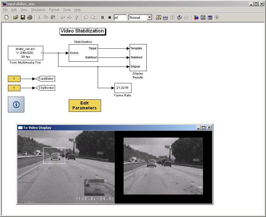 Video Stabilization & Implementation on DSP TI C6000 Defines the target to track.