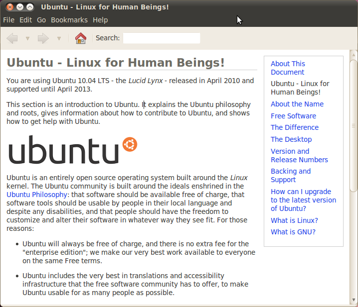 Εικόνα 6: Οθόνη About του Ubuntu Linux 10.