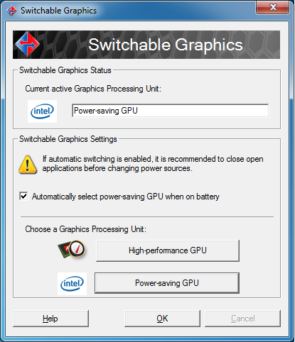 Switchable Graphics Technology Η τεχνολογία ASUS Graphix Boost σας επιτρέπει να επιλέγετε από τη λειτουργία ενσωματωμένης και τη λειτουργία ξεχωριστής μονάδας επεξεργασίας γραφικών (GPU) για