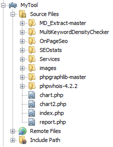 1) MD_Extract-master. Περιέχει τη βιβλιοθήκη MD_Extract. 2) ΜultiKeywordDensityChecker. Περιέχει τη βιβλιοθήκη MultiKeywordDensityChecker. 3) OnPageSeo. Περιέχει τη βιβλιοθήκη OnPageSeo. 4) SEOstats.