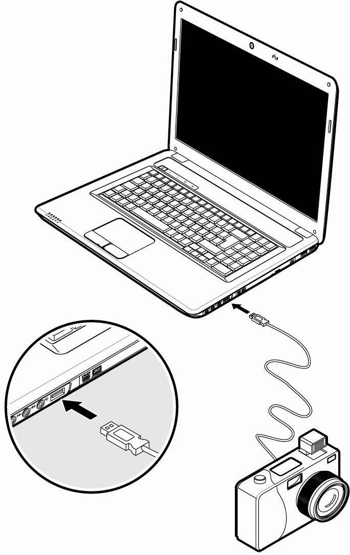Σύνδεση USB Στις θύρες USB (Universal Serial Bus 1.1 και 2.0) (23) μπορούν να συνδεθούν έως και 127 συσκευές, οι οποίες αντιστοιχούν στο πρότυπο του USB.