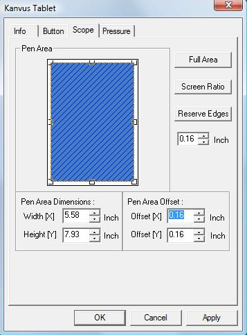 (5) Pen Area Offset (Μεηαηόπηζε πεξηνρήο πέλαο) Τπνδεηθλχεη ηηο νξηδφληηεο θαη θάζεηεο δηαζηάζεηο απφ ηελ επάλσ αξηζηεξή γσλία ηεο Pen Area (Πεξηνρή πέλαο) ζηελ επάλσ αξηζηεξή γσλία