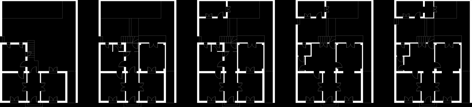 Η προσθήκη ενός χώρου δύο δωματίων, [άδεια προσθήκης 29/8/1959] δημιουργεί ένα νέο μοντέλο κατοίκησης.