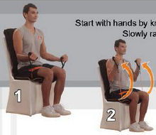 2. Εκτάσεις τρικέφαλων Με τους αγκώνες λυγισµένους, τοποθετήστε τα χέρια σας πίσω από το κεφάλι µε τις παλάµες αντικριστά.