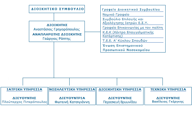 Σχήμα 5.1: Οργανόγραμμα - Υπηρεσίες Νοσοκομείου Πηγή: http://www.evaggelismos-hosp.gr 5.5. Διάρθρωση Ιατρικής Υπηρεσίας Η Ιατρική Υπηρεσία του Γ.