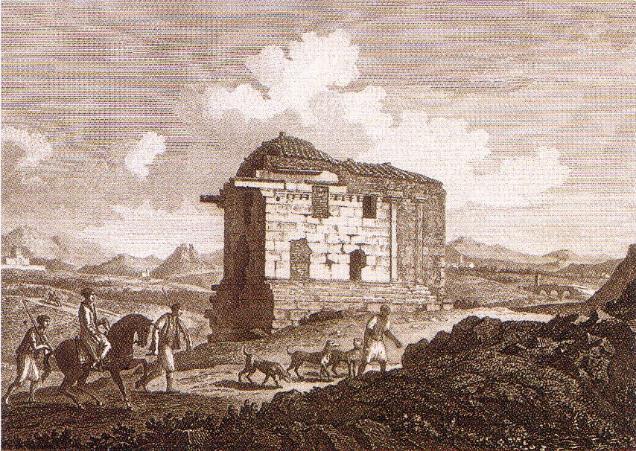 Ιωνικός ναός στον Ιλισσό πριν από την κατεδάφισή του το 1778.