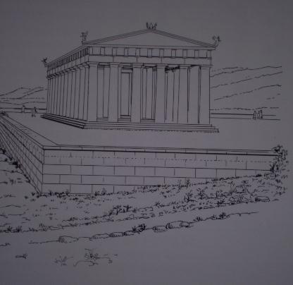 Σούνιον, κλασικός ναός του Ποσειδώνος σε πόδιον.