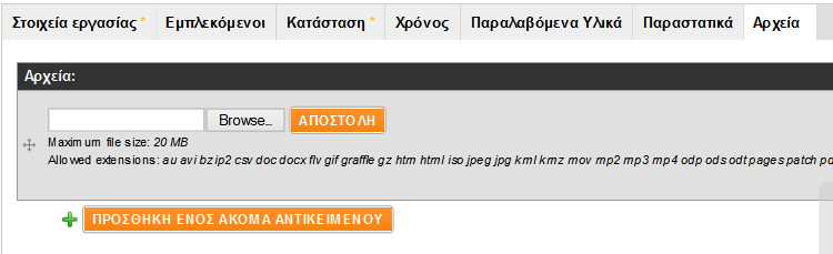 Εικόνα 164: Η ολοκληρωµένη φόρµα καταχώρισης