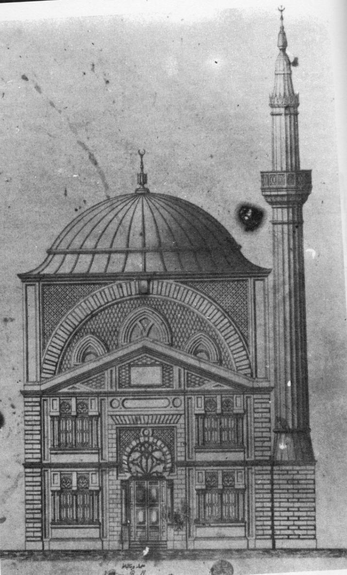 1. Το μνημείο μελέτης: Γενί Τζαμί Οι αρχικές προθέσεις του V. Poselli για το Γενί Τζαμί διακρίνονται σε σχέδιό του (Εικόνα 29) και δεν διαφέρουν ουσιαστικά από το πραγματοποιημένο οικοδόμημα.