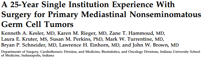 158 pts postchemotherapy operation for mediastinal nonseminoma 141 Bleomycincontaining regimens (BEP) 17 Non-Bleomycincontaining regimens (VIP) 19 (13%) postoperative respiratory failure 9 died None