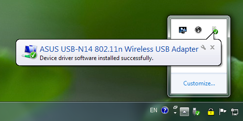 4. Κάντε κλικ στο Finish (Τέλος) για να ολοκληρώσετε την εγκατάσταση. 5. Συνδέστε το USB-N14 στη θύρα USB του υπολογιστή με το παρεχόμενο καλώδιο USB.
