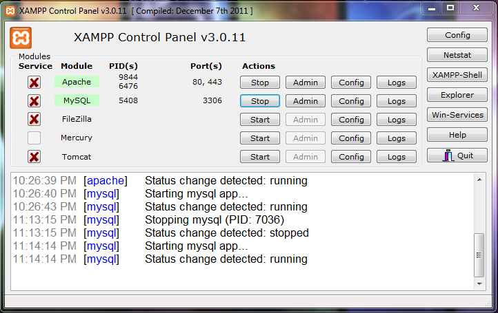 Σώζουμε το αρχείο php.ini και το κλείνουμε. Βήμα 6 ο : Πηγαίνουμε στη διαδρομή «C:\xampp» και ανοίγουμε το πρόγραμμα «xampp-control».