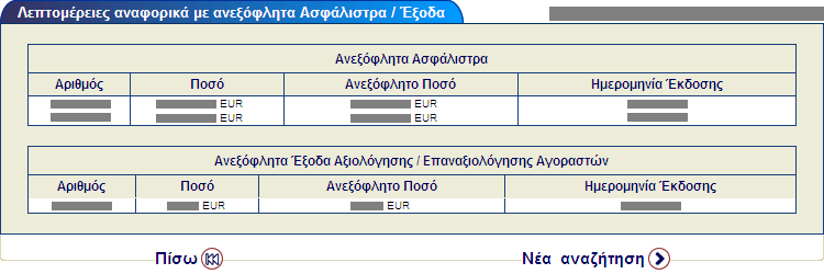 ιαχείριση Σύµβασης 7.3 Ασφάλιστρα και έξοδα Το υποµενού Ασφάλιστρα και έξοδα σας δίνει πρόσβαση σε σχετικές πληροφορίες για τις Συµβάσεις του Χαρτοφυλακίου σας: Χαρτοφυλακίου 7.3.1 Χαρτοφυλακίου Επιλέξτε ιαχείριση Σύµβασης Ασφάλιστρα και έξοδα Χαρτοφυλακίου.