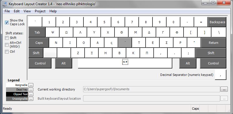 3.8 Τλοποίηζη ηος Ν.Δ.Π. με ηο Microsoft Keyboard Layout Creator 1.