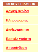 Στην Εικόνα 12 φαίνεται η Αρχική Σελίδα του συνδεδεμένου χρήστη.