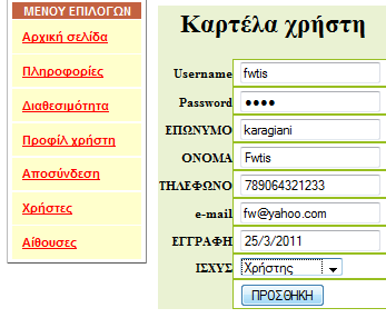 Εικόνα 7 Ο χρήστης έχει προστεθει στη λίστα. Η λίστα δεν έχει μόνο μία σελίδα με χρήστες αλλά πηγαίνει μπρός- πίσω με τα βελάκια που βρίσκονται στο κάτω μέρος αριστερά.