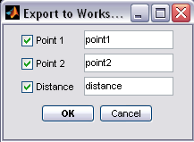 Εξαγωγή Τελικού σημείου(endpoint) απόστασης(distance Data) και δεδομένων Για να αποθηκεύσετε τις θέσεις του τελικού σημείου και τις πληροφορίες για την απόσταση, πατήστε δεξί-κλικ στο εργαλείο