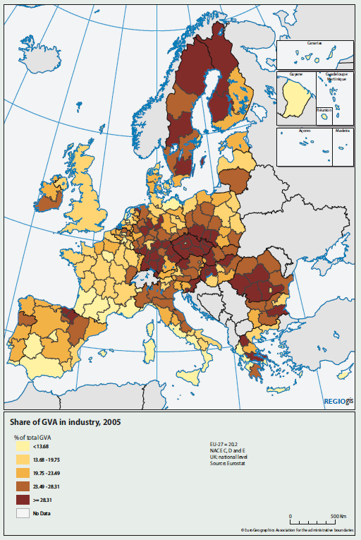 Τομείς υψηλής και χαμηλής παραγωγικότητας στην ΕΕ Μεταποίηση