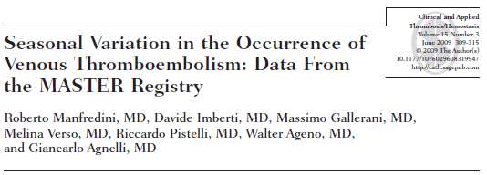 Venous thromboembolism Multicentre