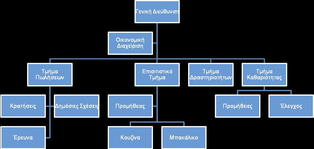 ΚΕΦΑΛΑΙΟ 6: ΟΡΓΑΝΩΣΗ ΤΗΣ ΜΟΝΑΔΑΣ & ΓΕΝΙΚΑ ΕΞΟΔΑ 6.1 Η οργανωσιακή δομή της αγροτουριστικής μονάδας. 6.1.1 Το οργανόγραμμα της επιχείρησης.