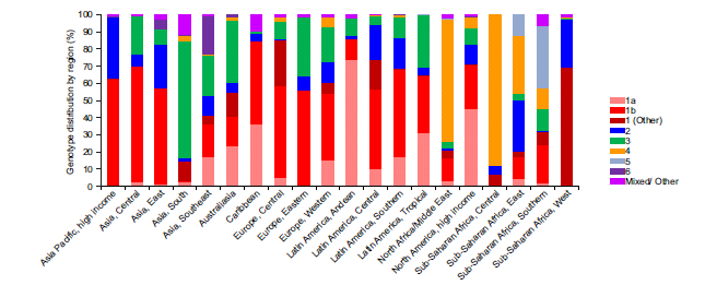 Κατανομή γονοτύπων HCV Gower et al,