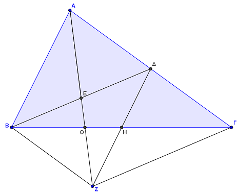 http://www.mathematica.gr/forum/viewtopic.php?f=14&t=44444 β) Η είναι ύψος και διάμεσος του τριγώνου PA άρα το τρίγωνο AP είναι ισοσκελές. γ) Αφού το τρίγωνο AP είναι ισοσκελές τότε A AP όμως AP AP A.