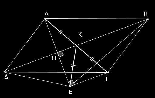 http://www.mathematica.gr/forum/viewtopic.php?f=14&t=44444 α) Το τρίγωνο Aείναι ισοσκελές αφού η είναι μεσοκάθετος της A.
