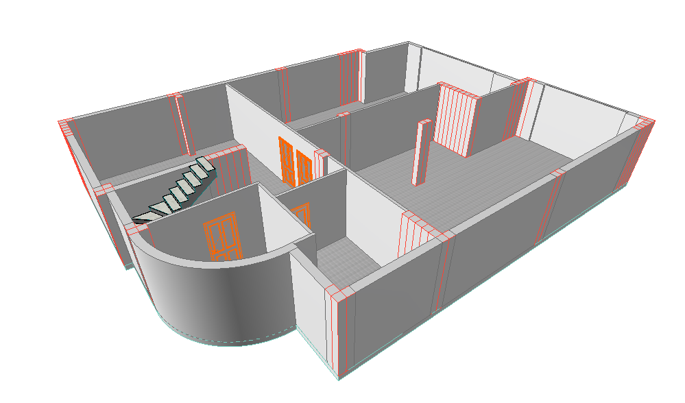 Κεφάλαιο 3 ο : «Σχεδιασμός κατοικίας με το πρόγραμμα ArchiCAD» Δηθόλα 4: Tν ππόγεην ζε απεηθόληζε 3D Βήκα 3 ν : Πεξλάκε ζην ζρεδηαζκφ ηνπ ηζνγείνπ.