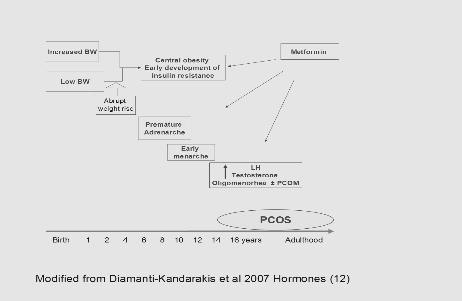 Φυσική εξέλιξη του PCOS από την ενδομήτρια στην