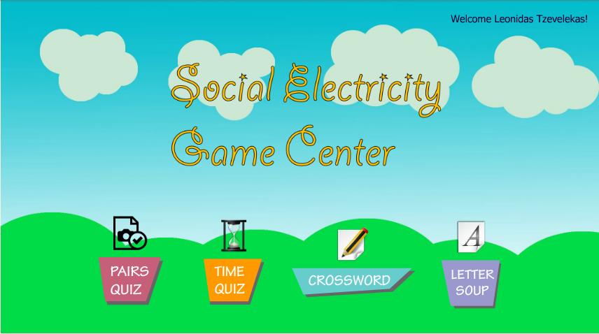 Εκπαιδευτικά Παιχνίδια Το χαρακτηριστικό Εκπαιδευτικά Παιχνίδια της εφαρμογής Social Electricity στοχεύει στην