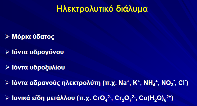 Έλεγχος του είδους και της σχετικής συγκέντρωσης των χημικών ειδών του δραστικού