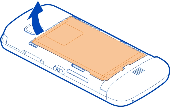 8 Ξεκινώντας Τοποθέτηση της κάρτας SIM και της μπαταρίας Σημαντικό: Μην χρησιμοποιείτε σε αυτήν τη συσκευή κάρτα mini-uicc SIM, γνωστή επίσης ως κάρτα micro-sim, κάρτα micro-sim με προσαρμογέα ή